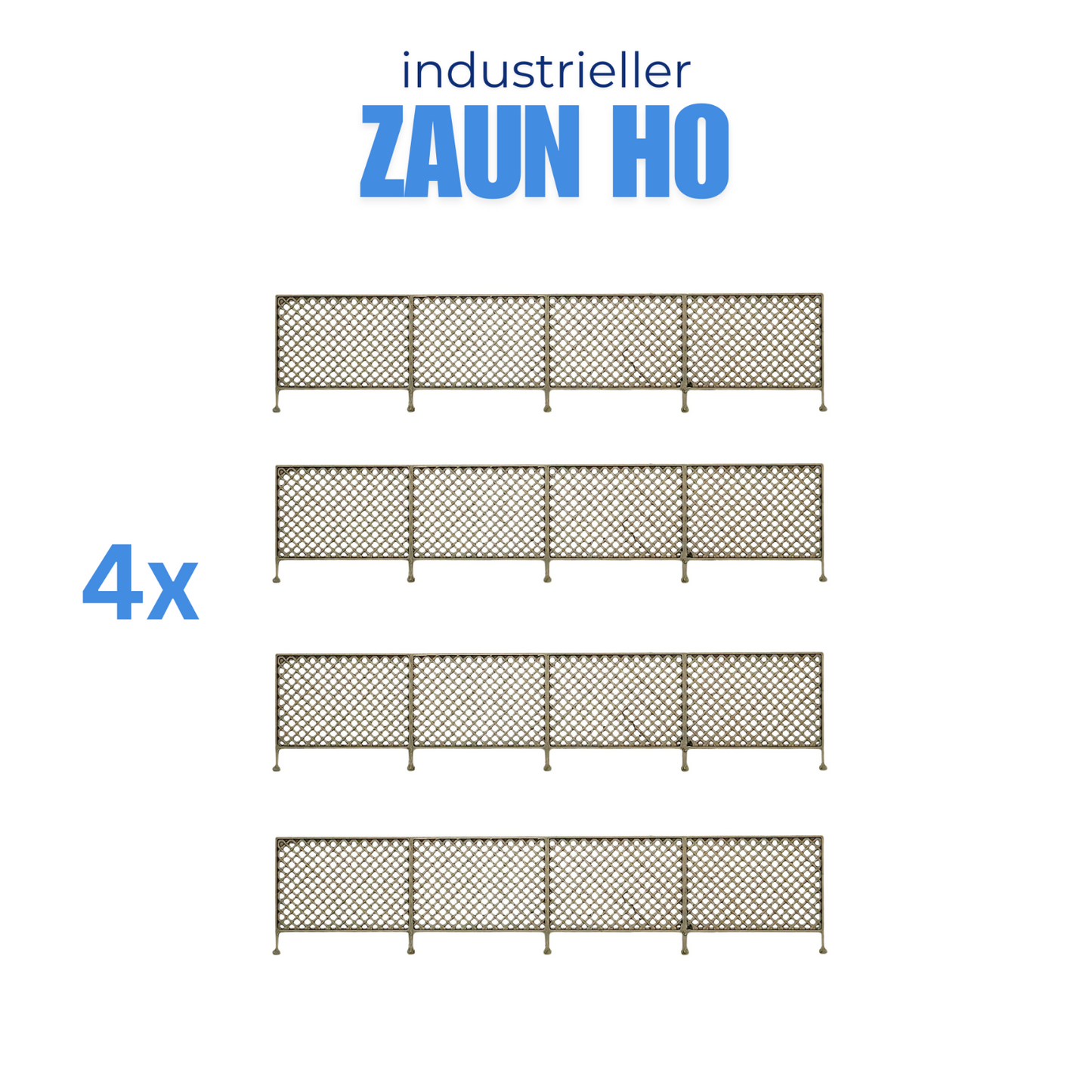4x Industrieller Zaun im Maßstab H0 - Hochwertige Details für Ihre Modelleisenba