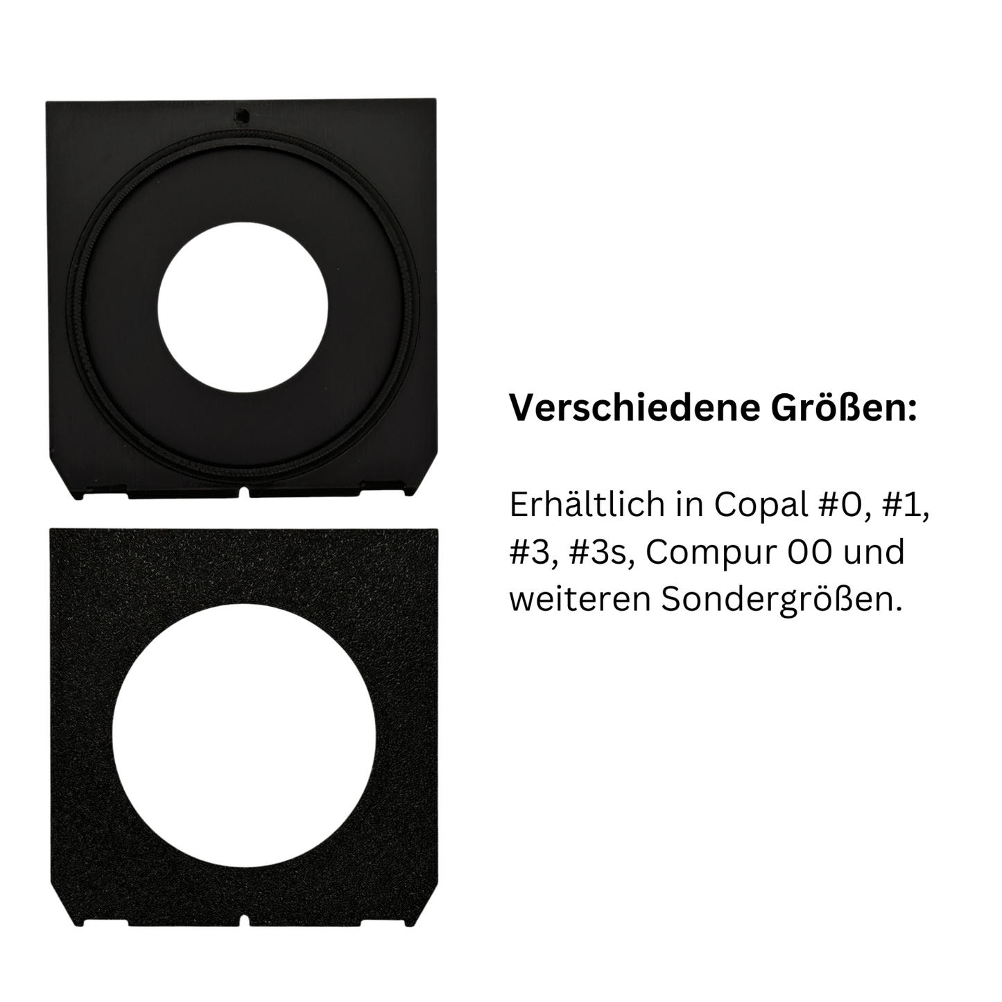 4x5 Objektivplatine für Linhof, Wista etc Compur Copal #00 #0 #1 #2 #3