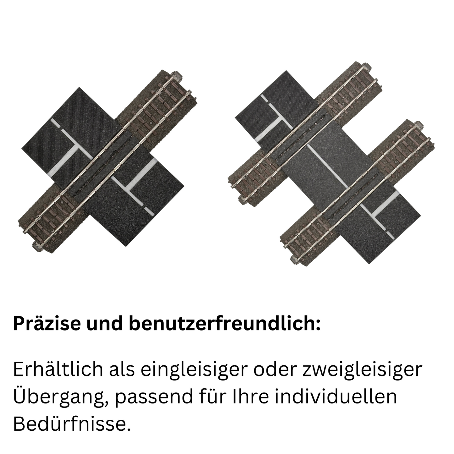 NEU - H0 Bahnübergang für Märklin C und M Gleise - Eingleisig oder Zweigleisig