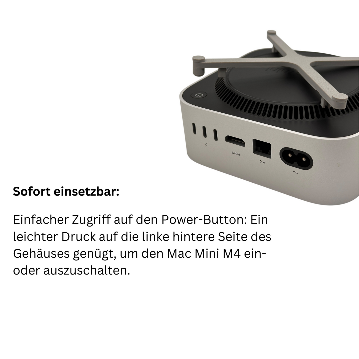 Power-Button-Erweiterung für Apple Mac Mini M4 / Mini Pro Halterung Ständer
