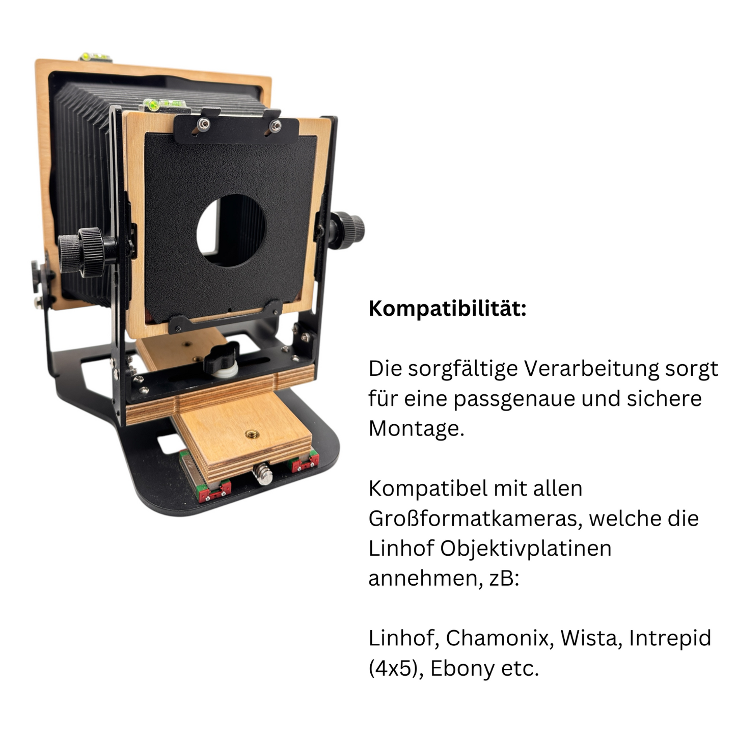 4x5 Objektivplatine für Linhof, Wista etc Compur Copal #00 #0 #1 #2 #3