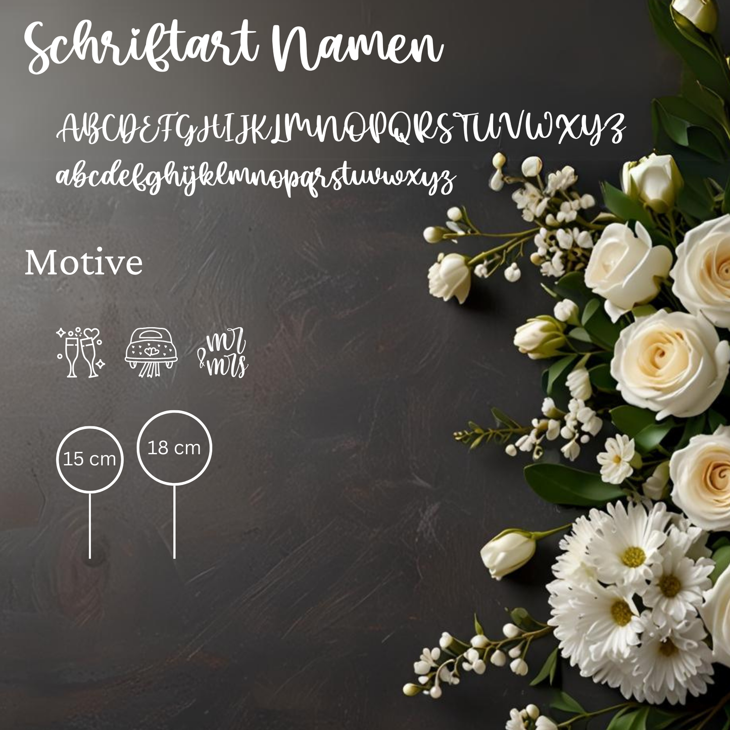 Hochzeit Cake Topper "Variante 8" Personalisiert aus Holz - Happy Bumblebee