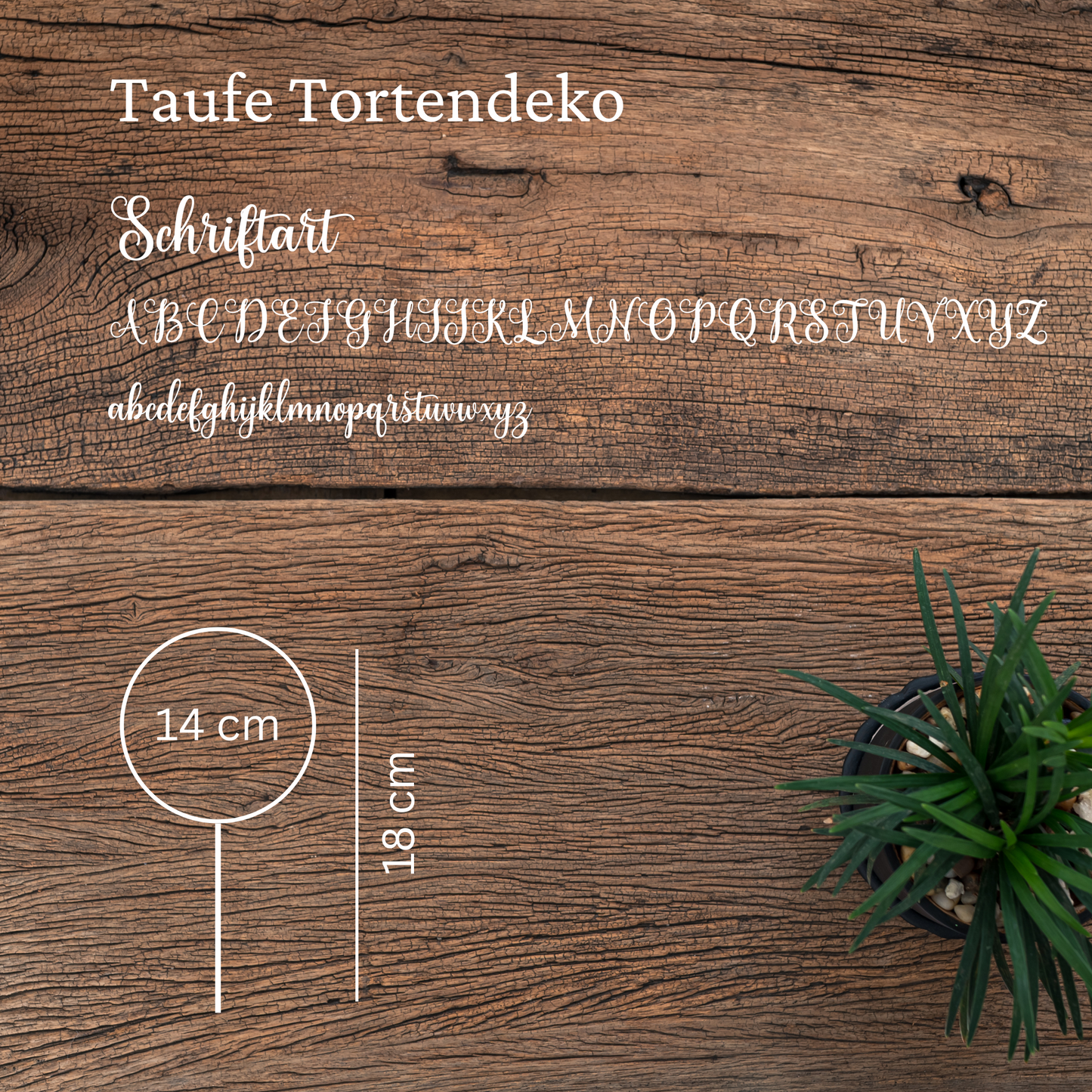 Taufe Cake Topper "Taube" Personalisiert aus Holz - Happy Bumblebee