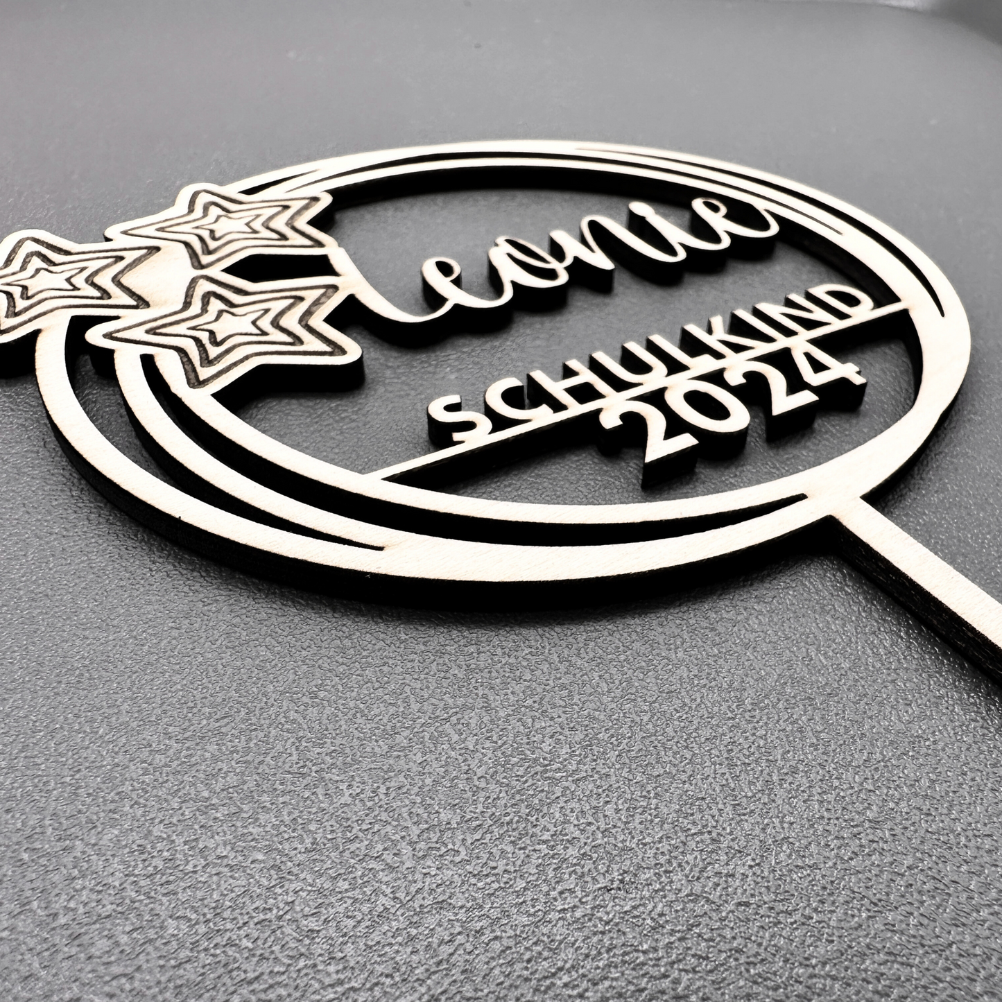 Einschulung Cake Topper "Sterne" Personalisiert aus Holz - Happy Bumblebee