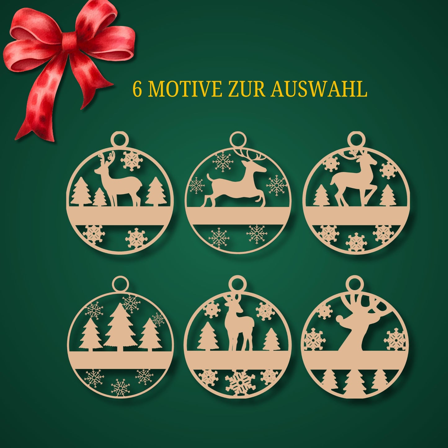 Happy Bumblebee - Personalisierter Weihnachtsbaum Anhänger – Wunschnamen und Motiveauswahl – Nachhaltiger Christbaumschmuck mit Wunschname