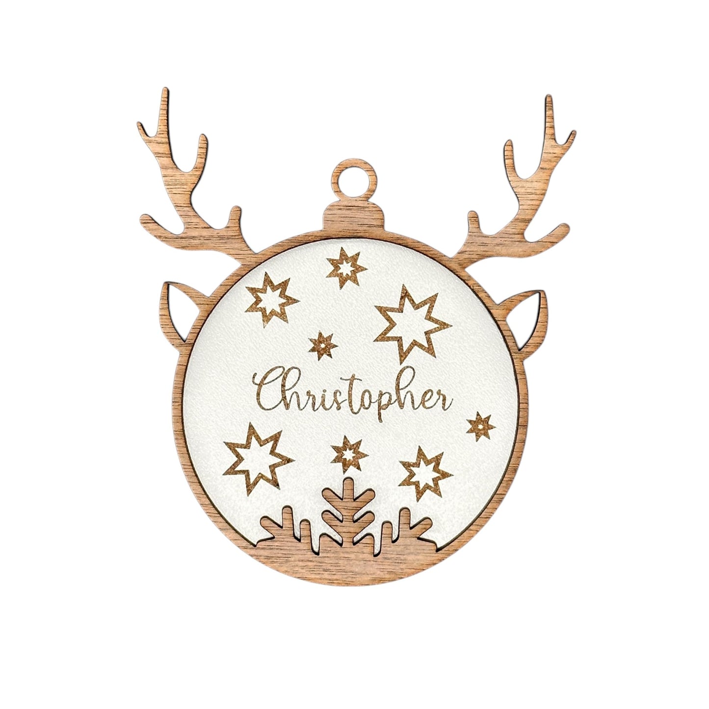 Happy Bumblebee - Personalisierter Weihnachtsbaum Anhänger – Wunschnamen und Motiveauswahl – Nachhaltiger Christbaumschmuck mit Wunschname