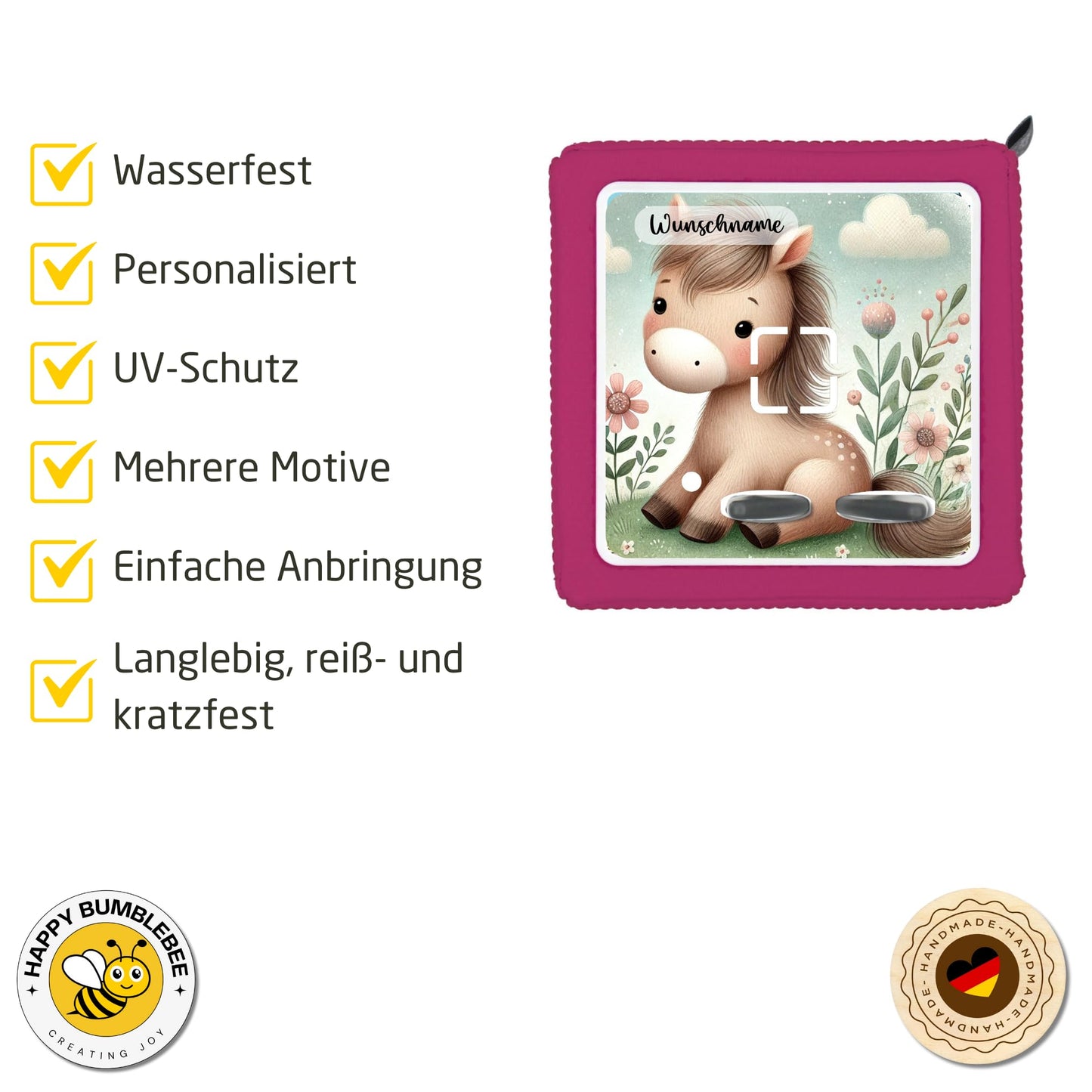 Personalisierter Schutzaufkleber für Toniebox – Wähle Dein Wunschmotiv – Wasserfest und langlebig - Hochwertiges Vinyl - Passgenau und Selbstklebend
