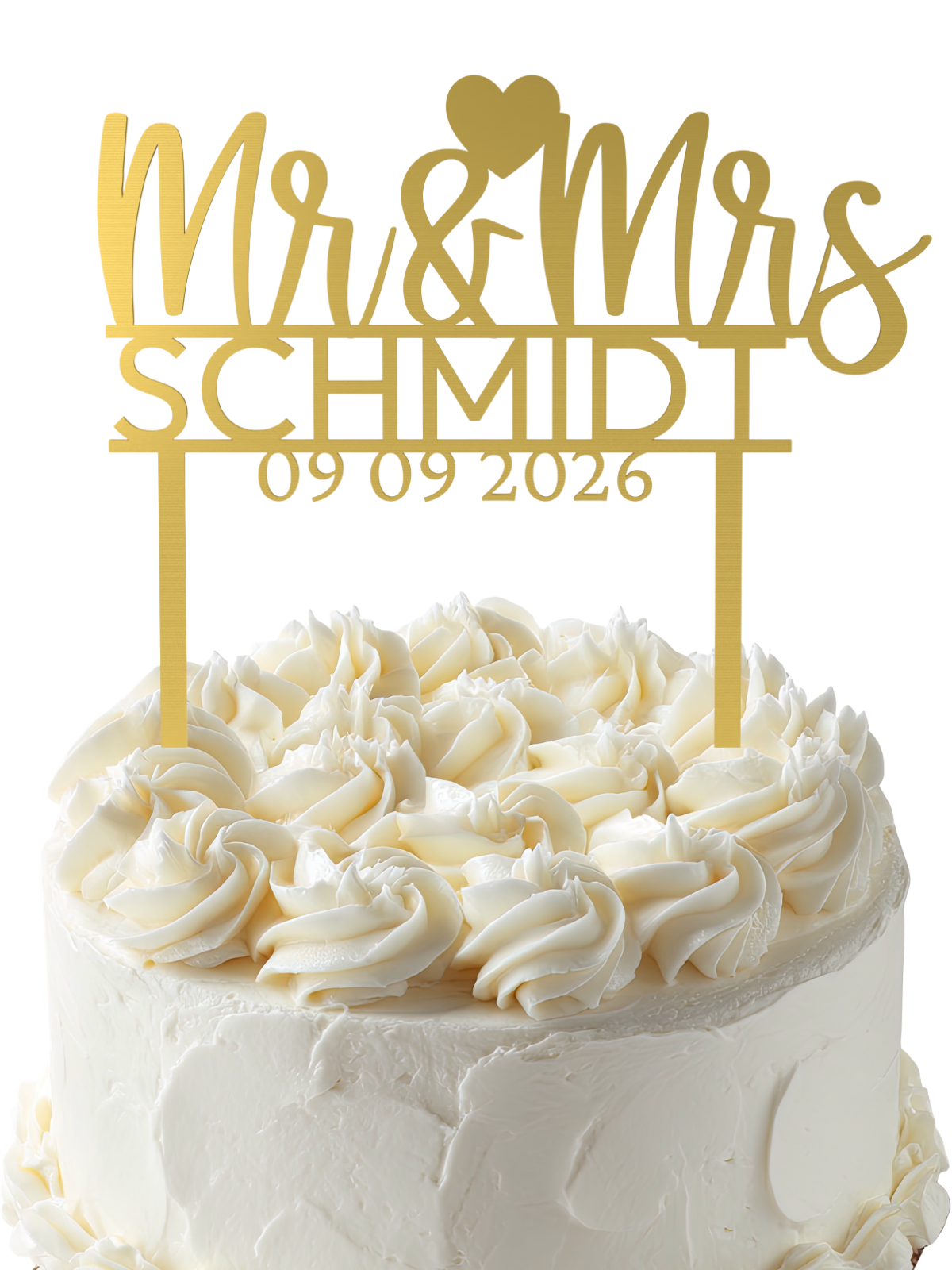 Hochzeit Cake Topper "Mr & Mrs mit Nachname" Personalisiert - Happy Bumblebee