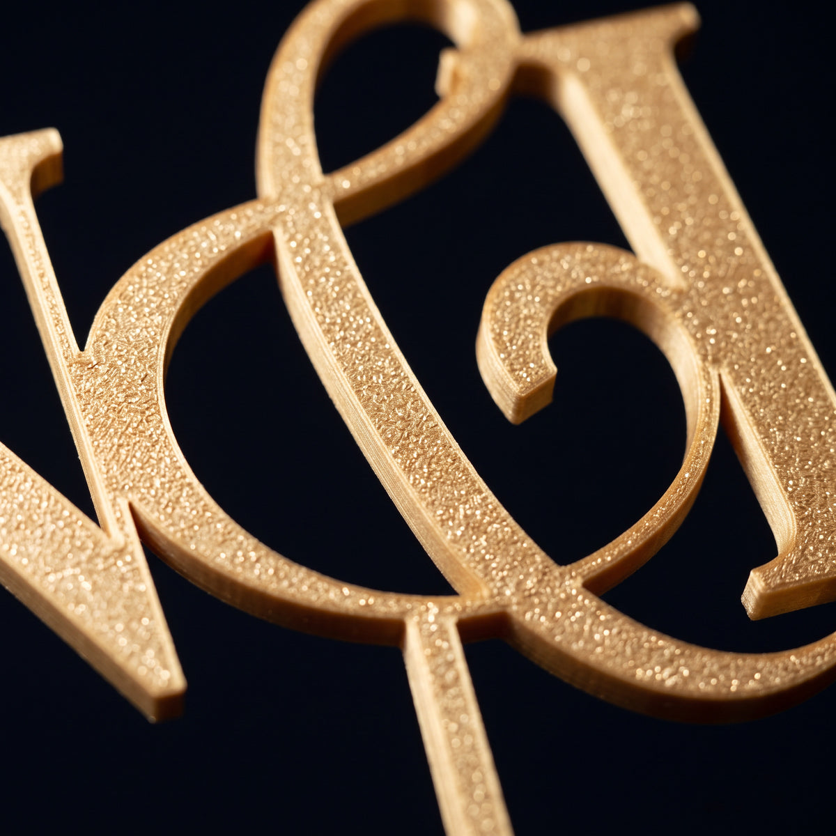 Hochzeit Cake Topper Monogramm mit Initialen Makro