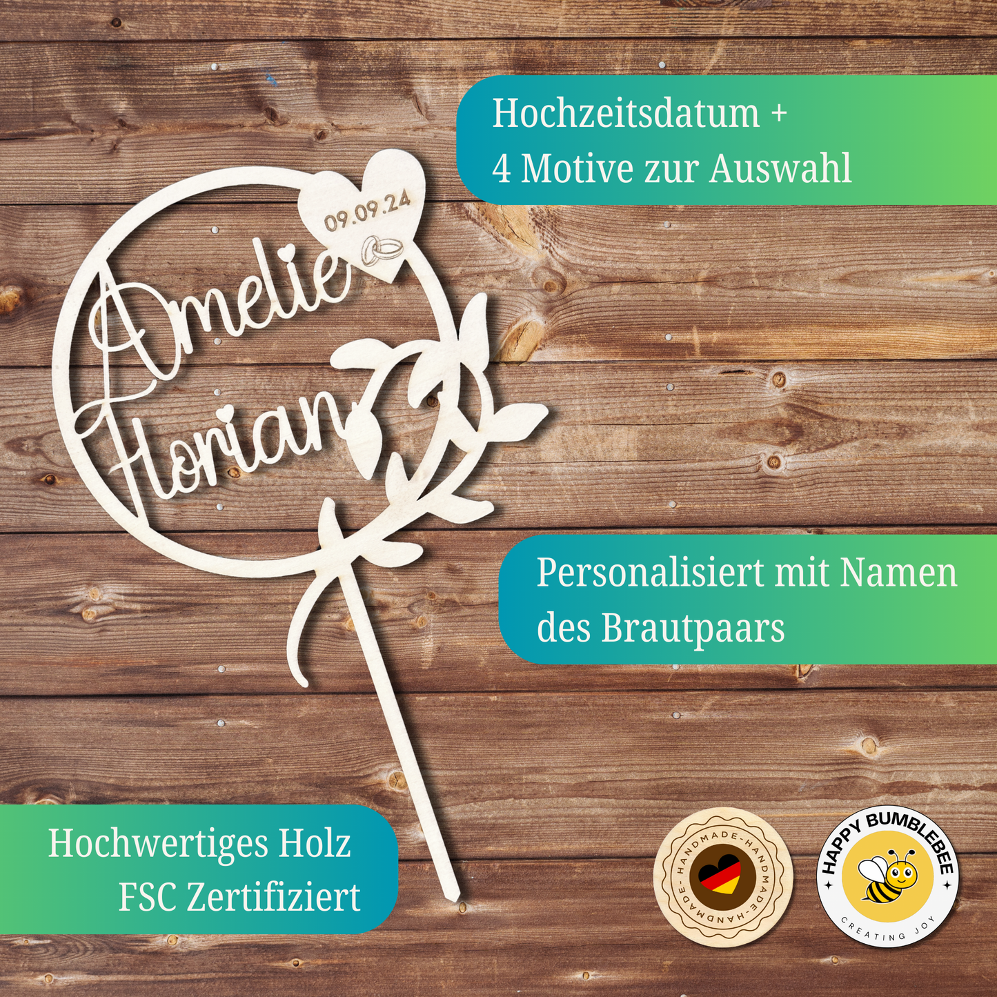 Variante 7 Cake Topper Hochzeit - Ansicht 5