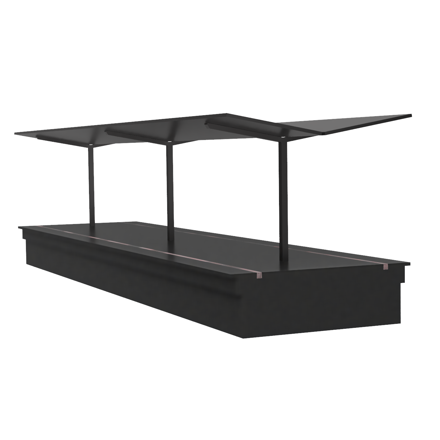 H0 Bahnsteigdach modular grau