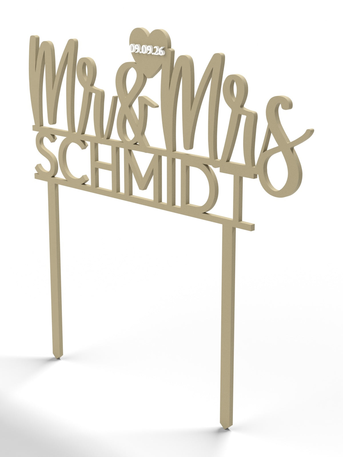 Hochzeit Cake Topper "Mr & Mrs mit Nachname" Personalisiert - Happy Bumblebee