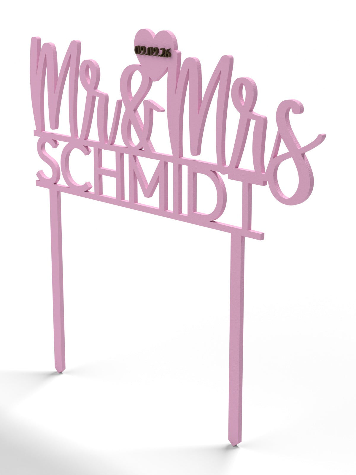 Hochzeit Cake Topper "Mr & Mrs mit Nachname" Personalisiert - Happy Bumblebee