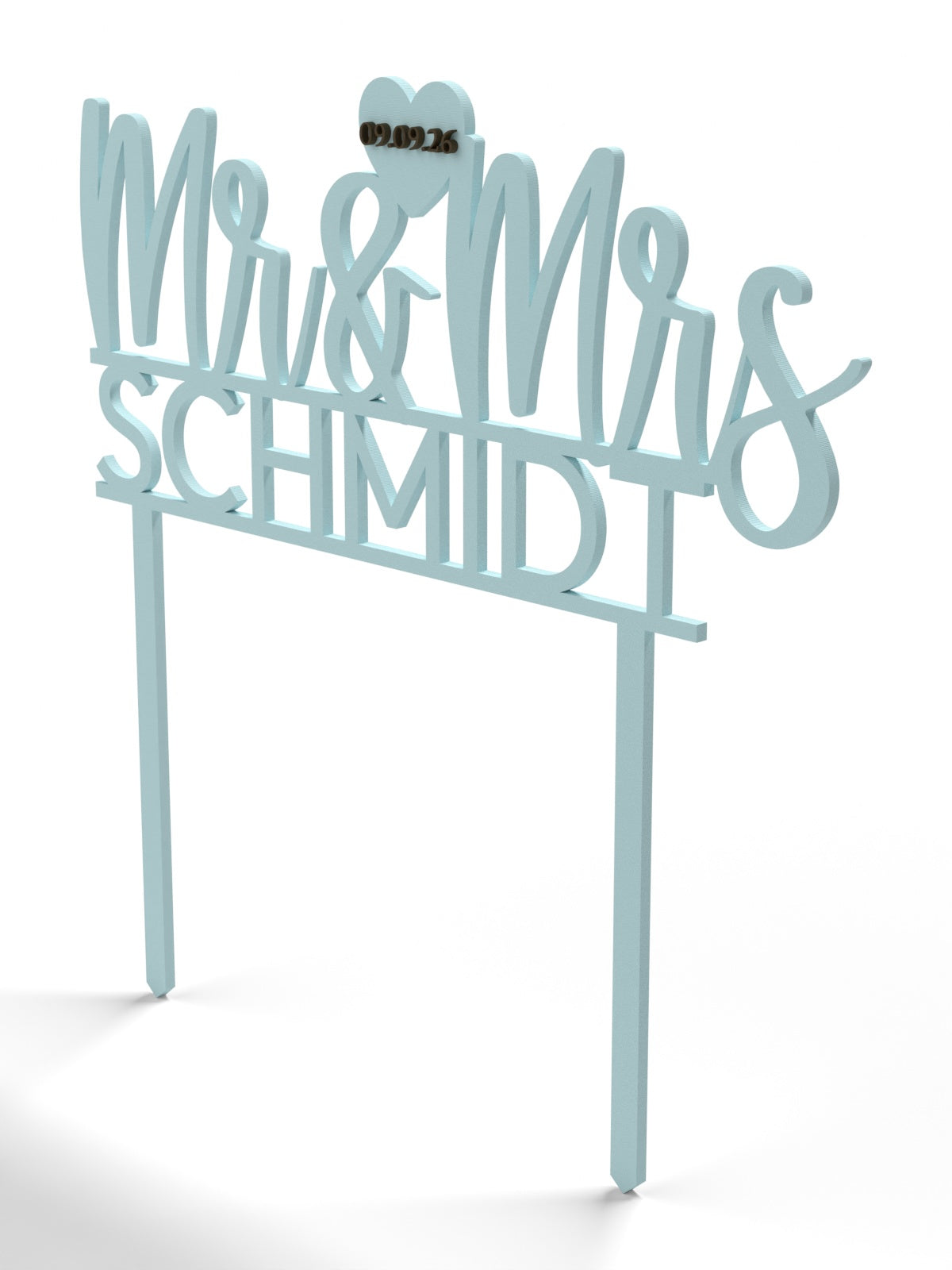 Hochzeit Cake Topper "Mr & Mrs mit Nachname" Personalisiert - Happy Bumblebee