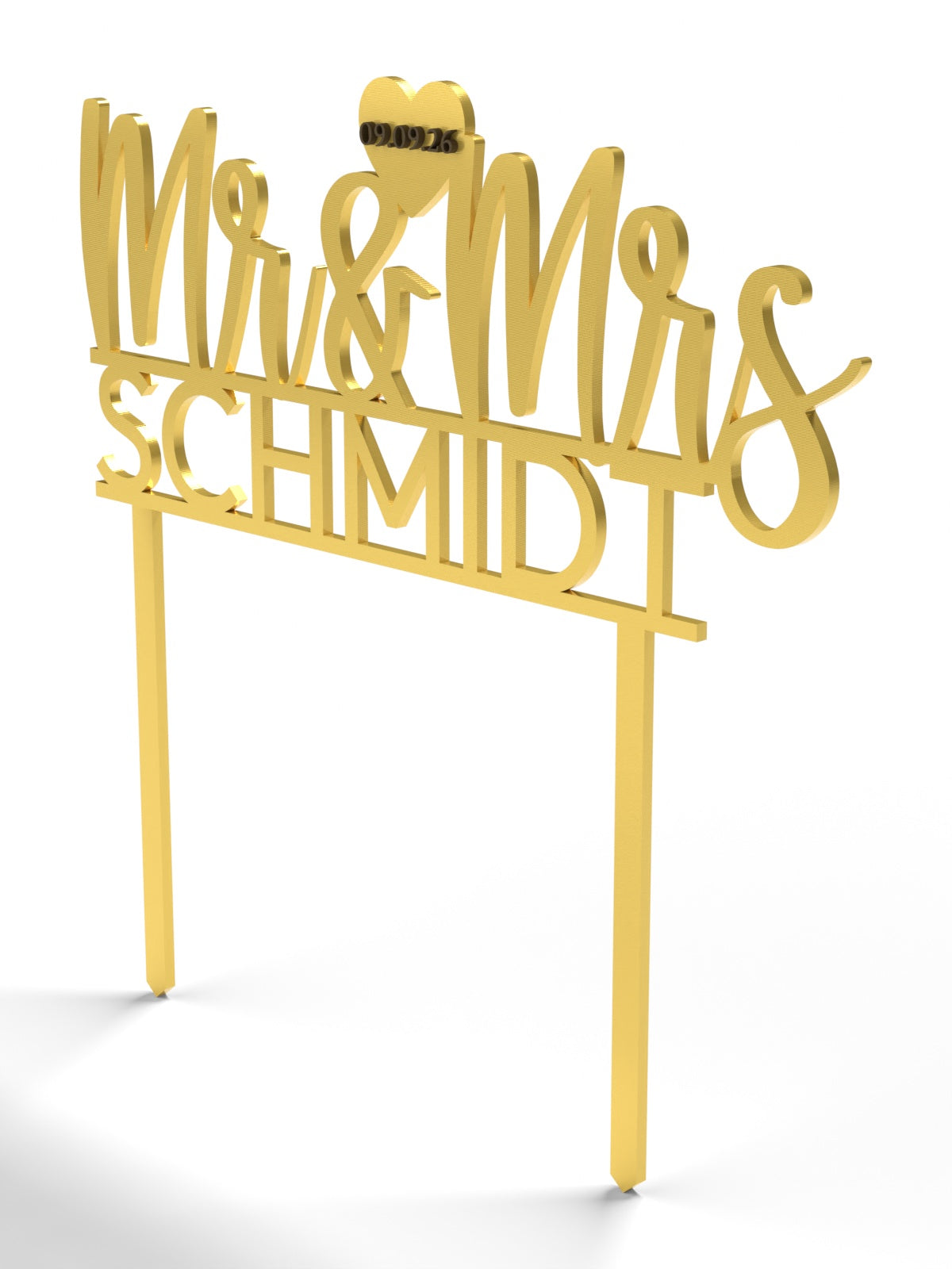 Hochzeit Cake Topper "Mr & Mrs mit Nachname" Personalisiert - Happy Bumblebee
