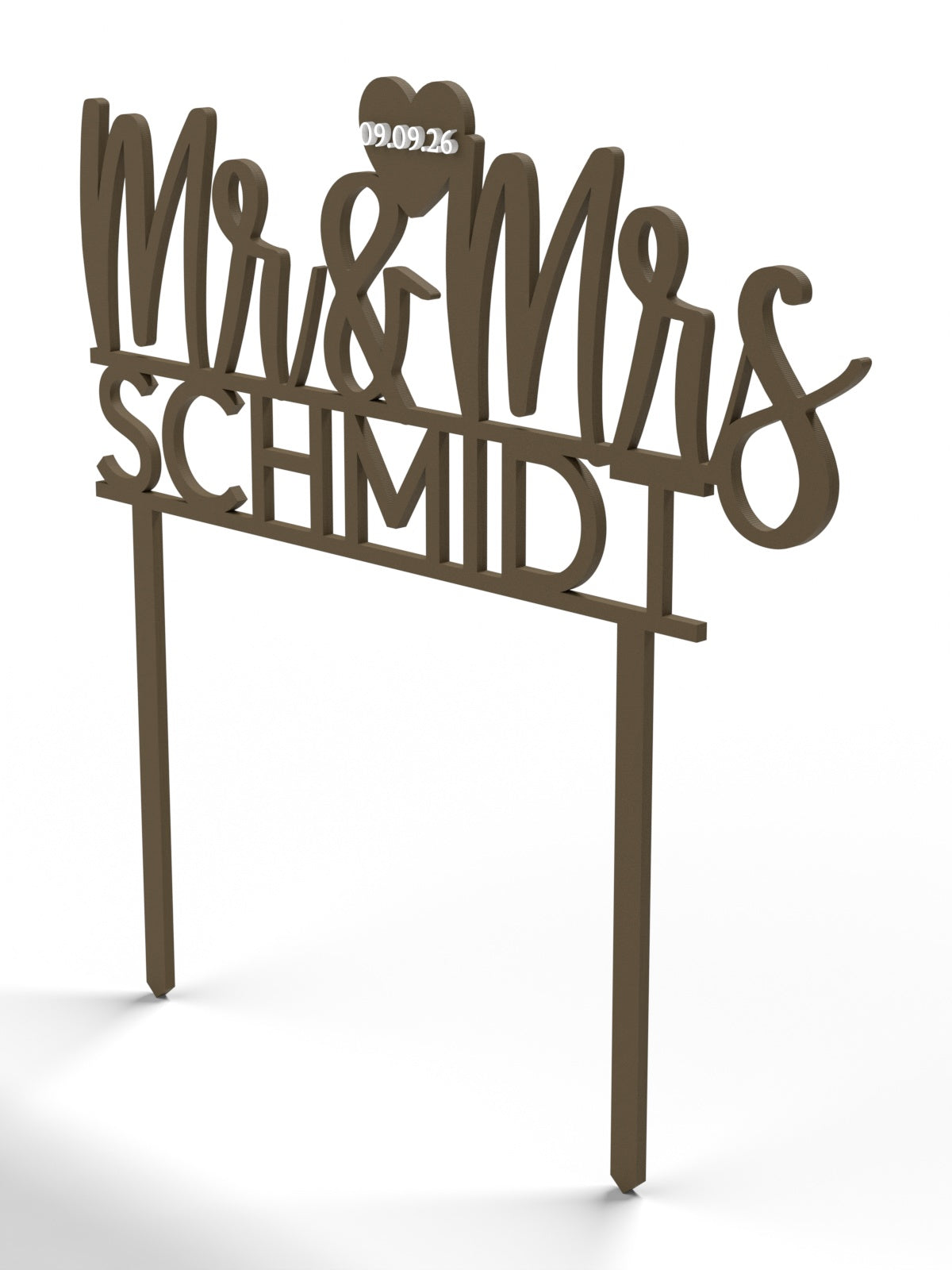 Hochzeit Cake Topper "Mr & Mrs mit Nachname" Personalisiert - Happy Bumblebee