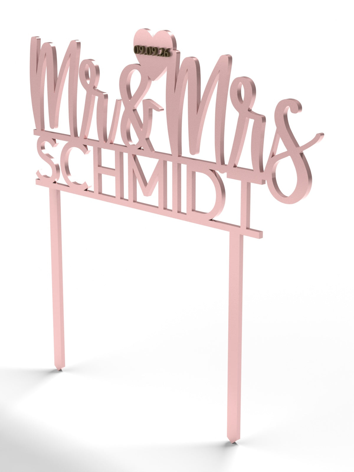 Hochzeit Cake Topper "Mr & Mrs mit Nachname" Personalisiert - Happy Bumblebee