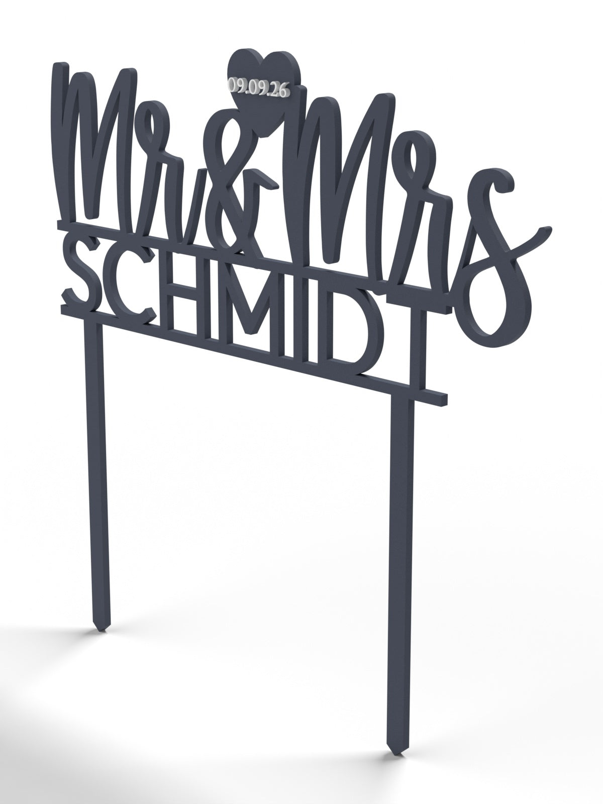 Hochzeit Cake Topper "Mr & Mrs mit Nachname" Personalisiert - Happy Bumblebee