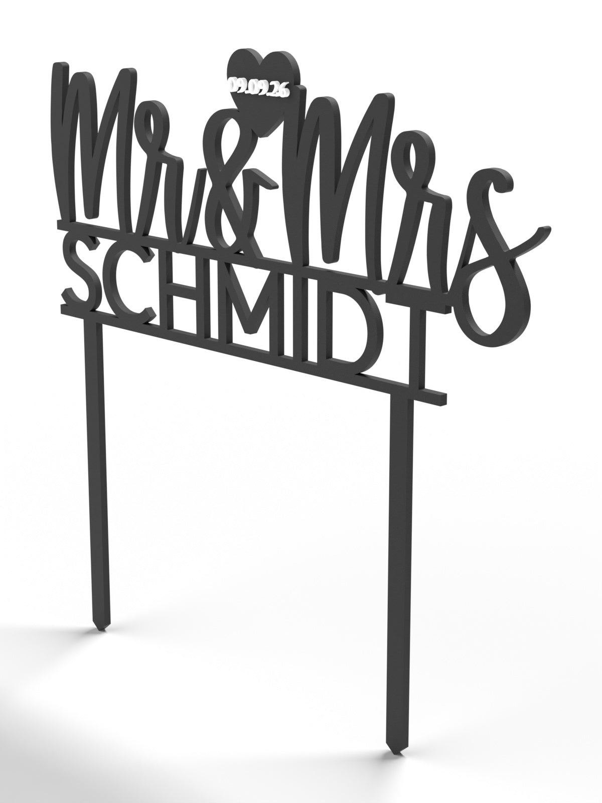 Hochzeit Cake Topper "Mr & Mrs mit Nachname" Personalisiert - Happy Bumblebee