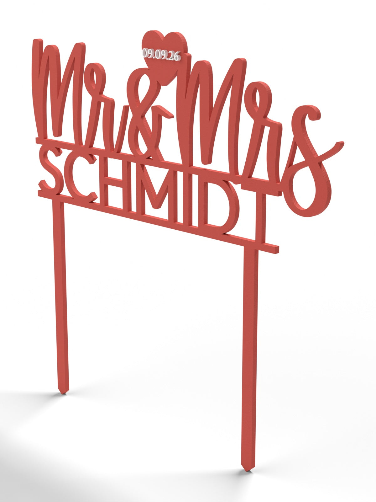 Hochzeit Cake Topper "Mr & Mrs mit Nachname" Personalisiert - Happy Bumblebee