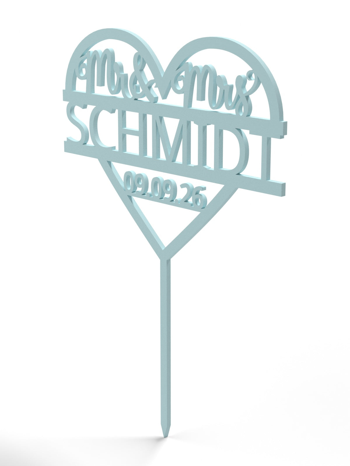 Hochzeit Cake Topper "Mr & Mrs im Herz" Personalisiert - Happy Bumblebee