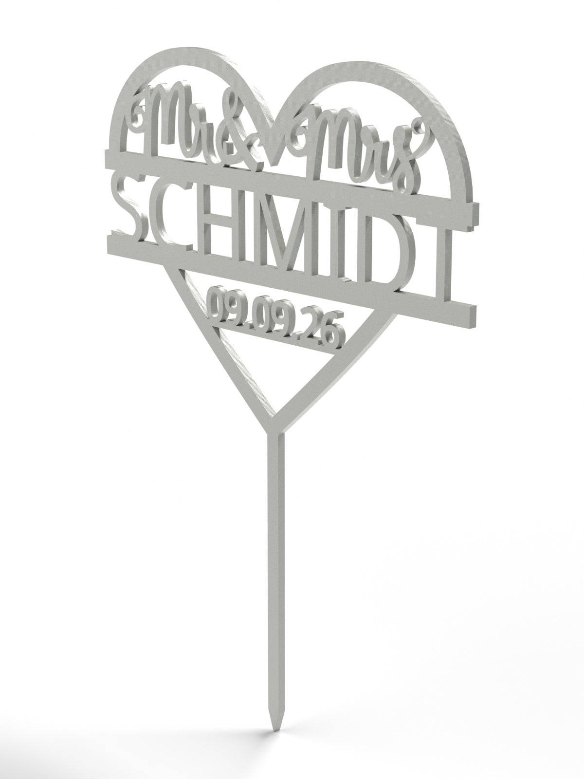 Hochzeit Cake Topper "Mr & Mrs im Herz" Personalisiert - Happy Bumblebee