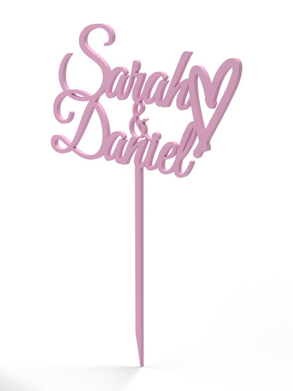 Hochzeit Cake Topper "Namen mit Herz" Personalisiert - Happy Bumblebee
