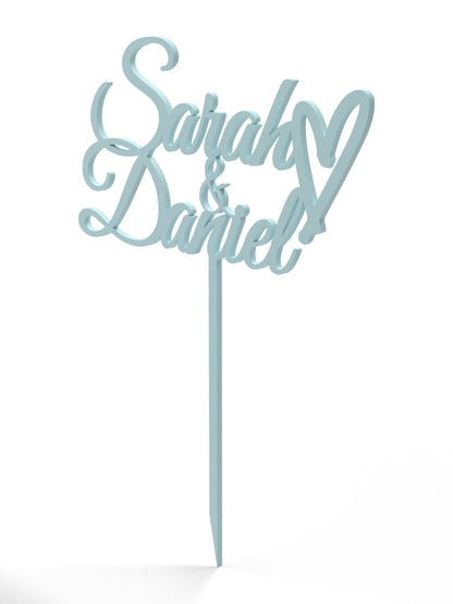 Hochzeit Cake Topper "Namen mit Herz" Personalisiert - Happy Bumblebee