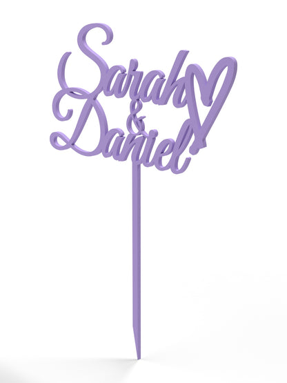 Hochzeit Cake Topper "Namen mit Herz" Personalisiert - Happy Bumblebee
