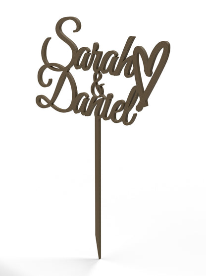 Hochzeit Cake Topper "Namen mit Herz" Personalisiert - Happy Bumblebee