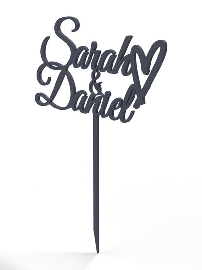 Hochzeit Cake Topper "Namen mit Herz" Personalisiert - Happy Bumblebee