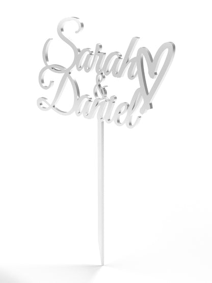 Hochzeit Cake Topper "Namen mit Herz" Personalisiert - Happy Bumblebee