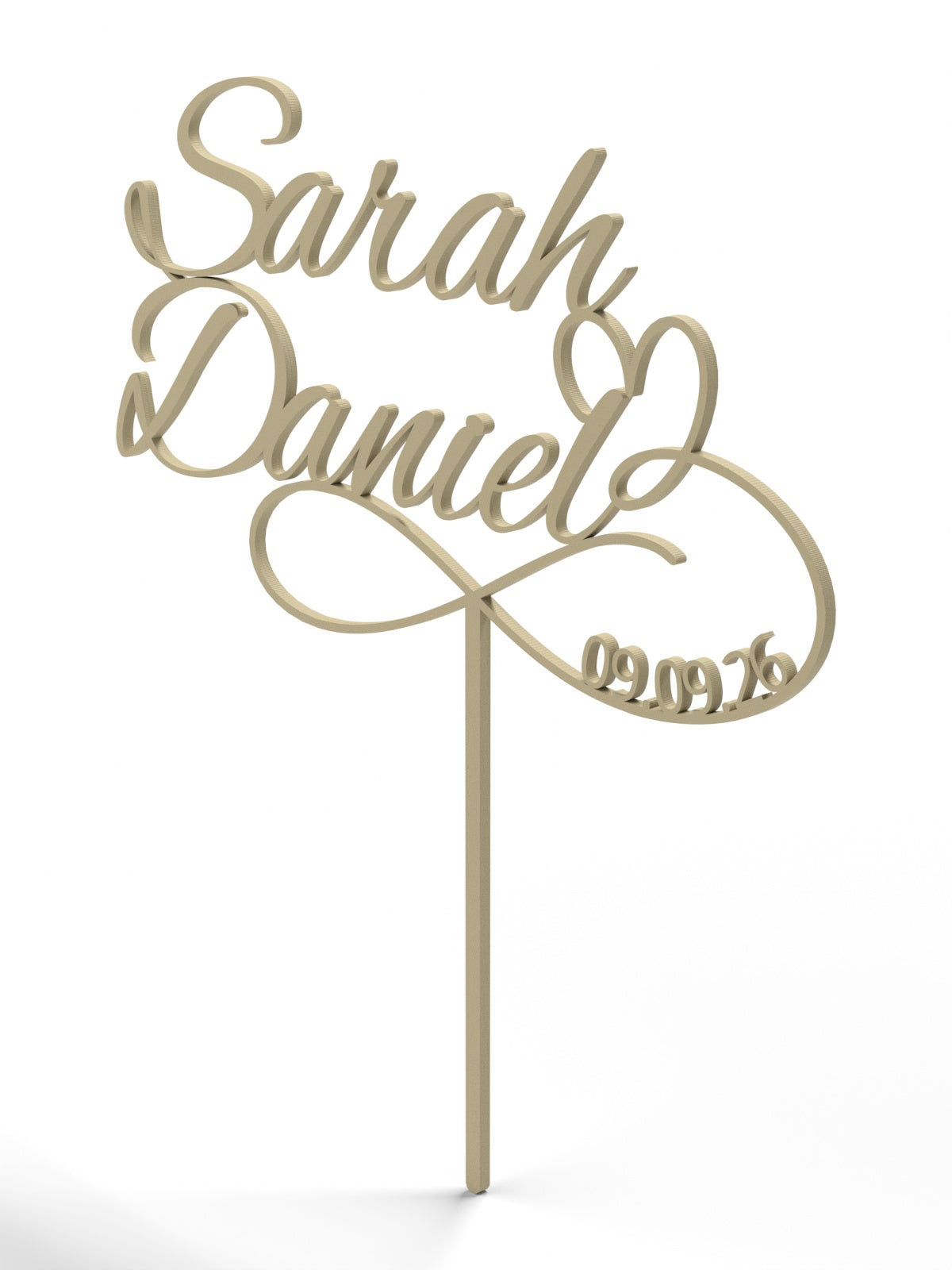 Hochzeit Cake Topper "Unendlichkeitszeichen mit Datum" Personalisiert - Happy Bumblebee