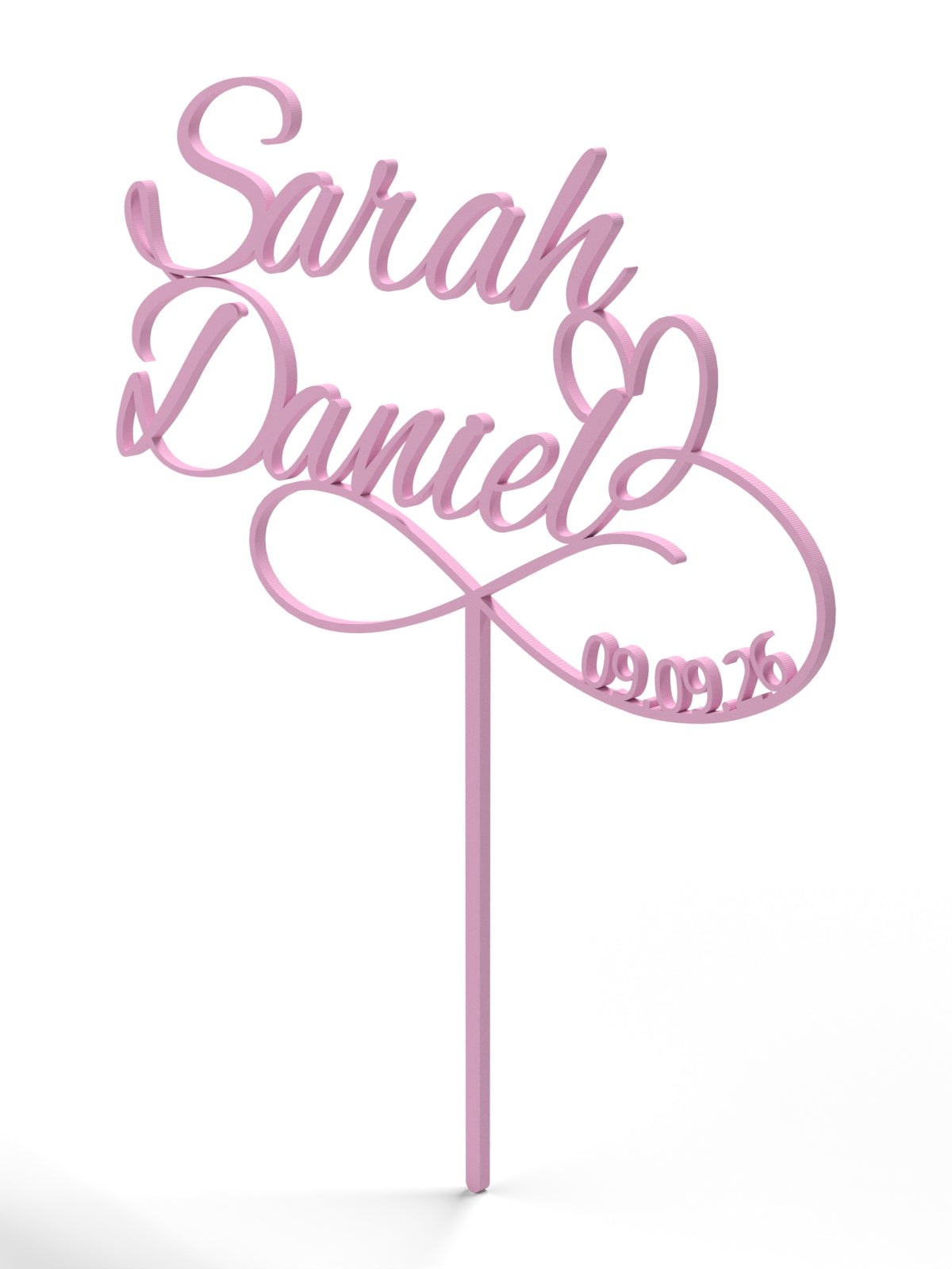 Hochzeit Cake Topper "Unendlichkeitszeichen mit Datum" Personalisiert - Happy Bumblebee