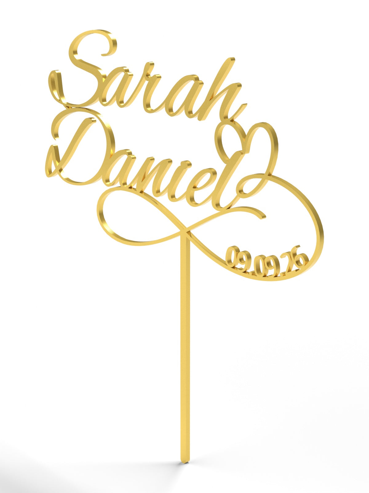 Hochzeit Cake Topper "Unendlichkeitszeichen mit Datum" Personalisiert - Happy Bumblebee