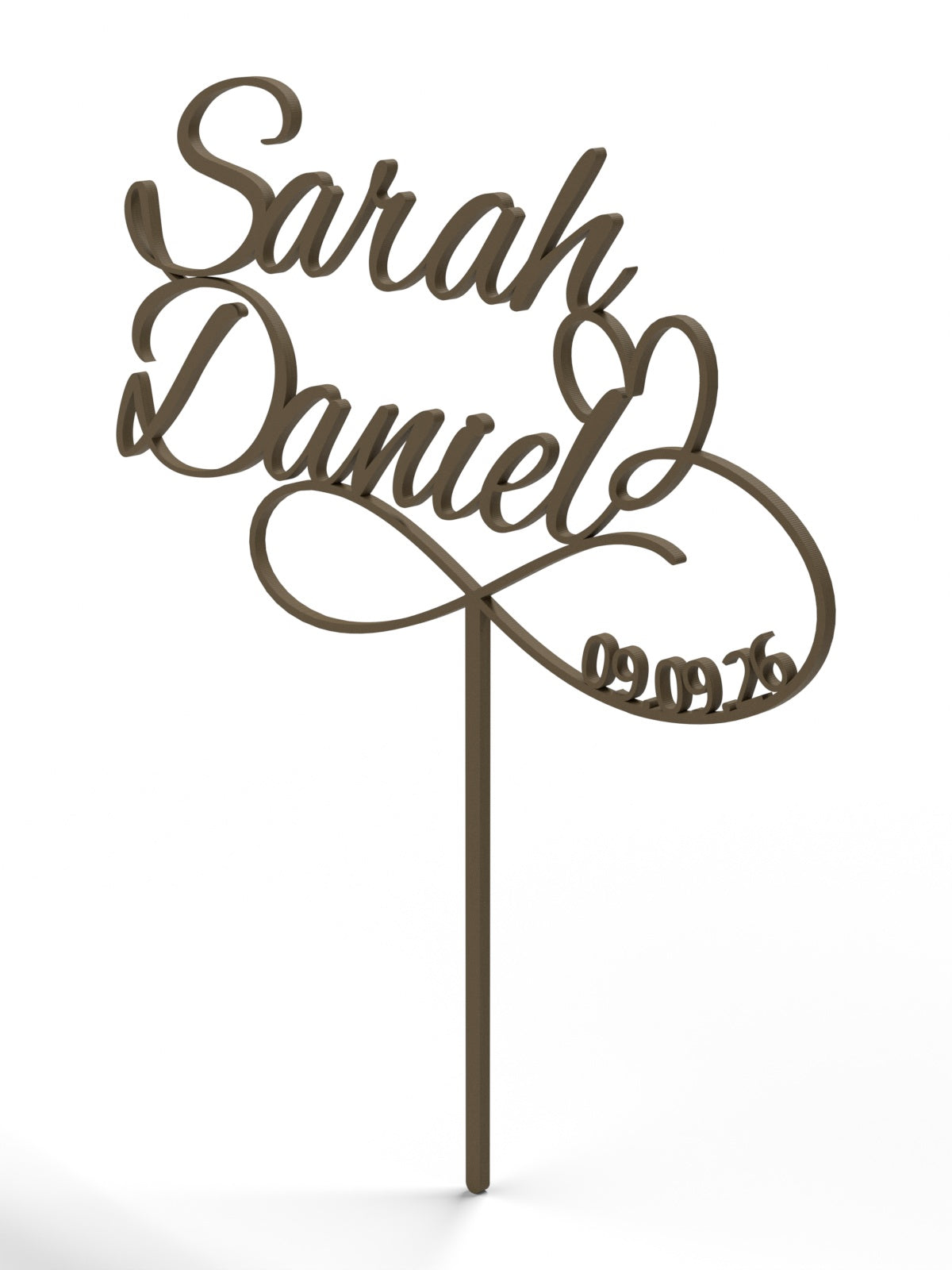 Hochzeit Cake Topper "Unendlichkeitszeichen mit Datum" Personalisiert - Happy Bumblebee