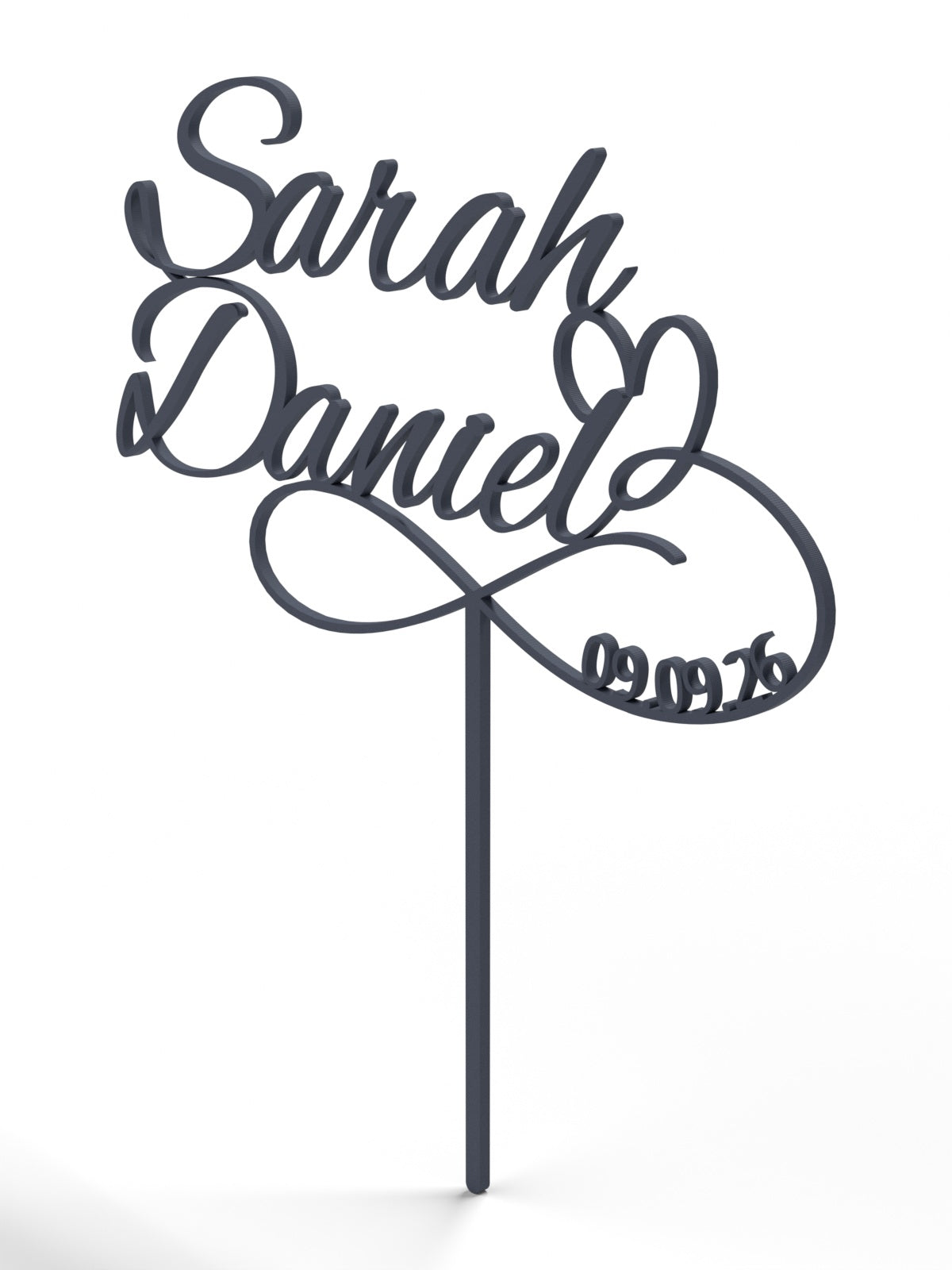 Hochzeit Cake Topper "Unendlichkeitszeichen mit Datum" Personalisiert - Happy Bumblebee
