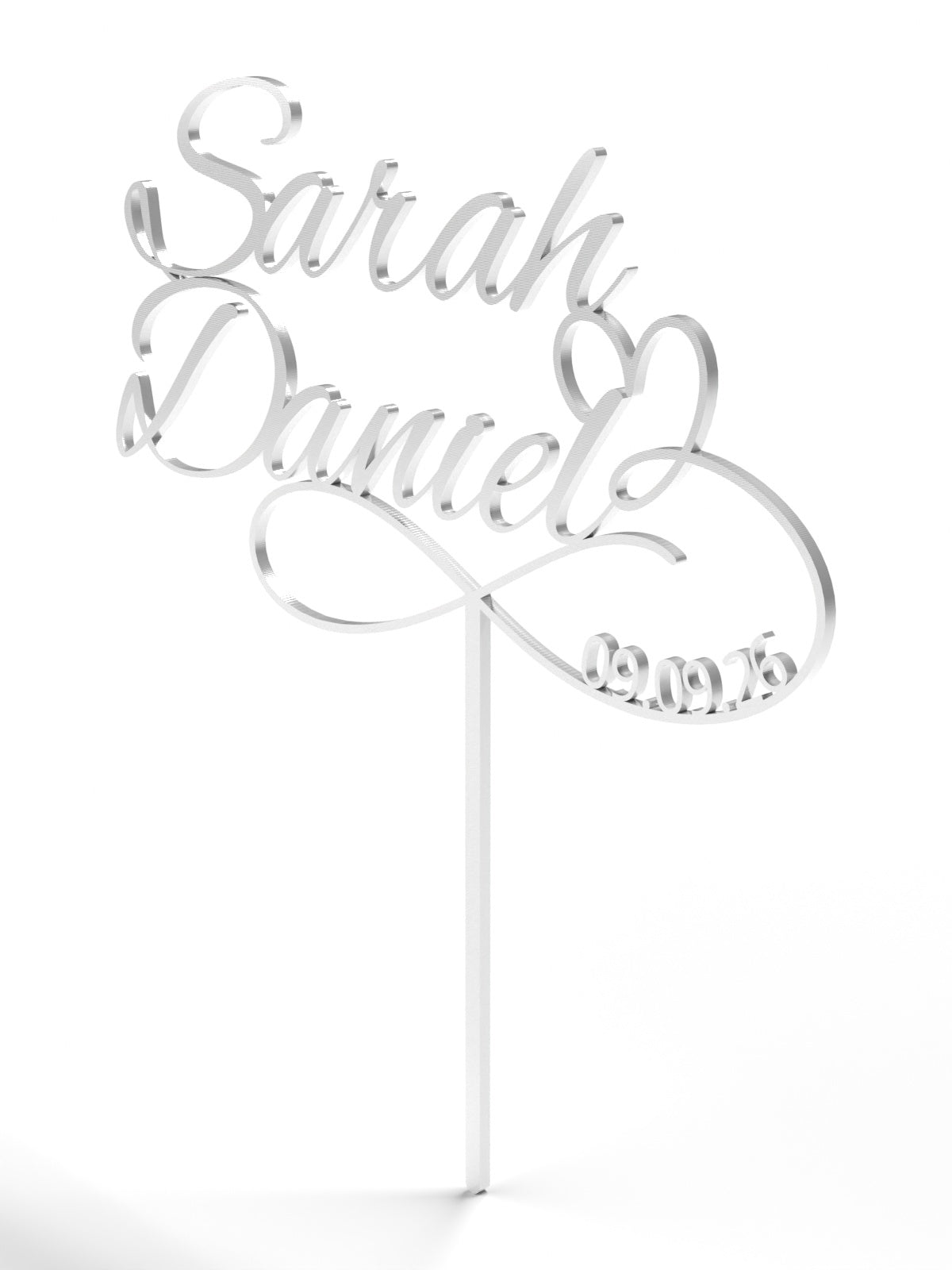 Hochzeit Cake Topper "Unendlichkeitszeichen mit Datum" Personalisiert - Happy Bumblebee