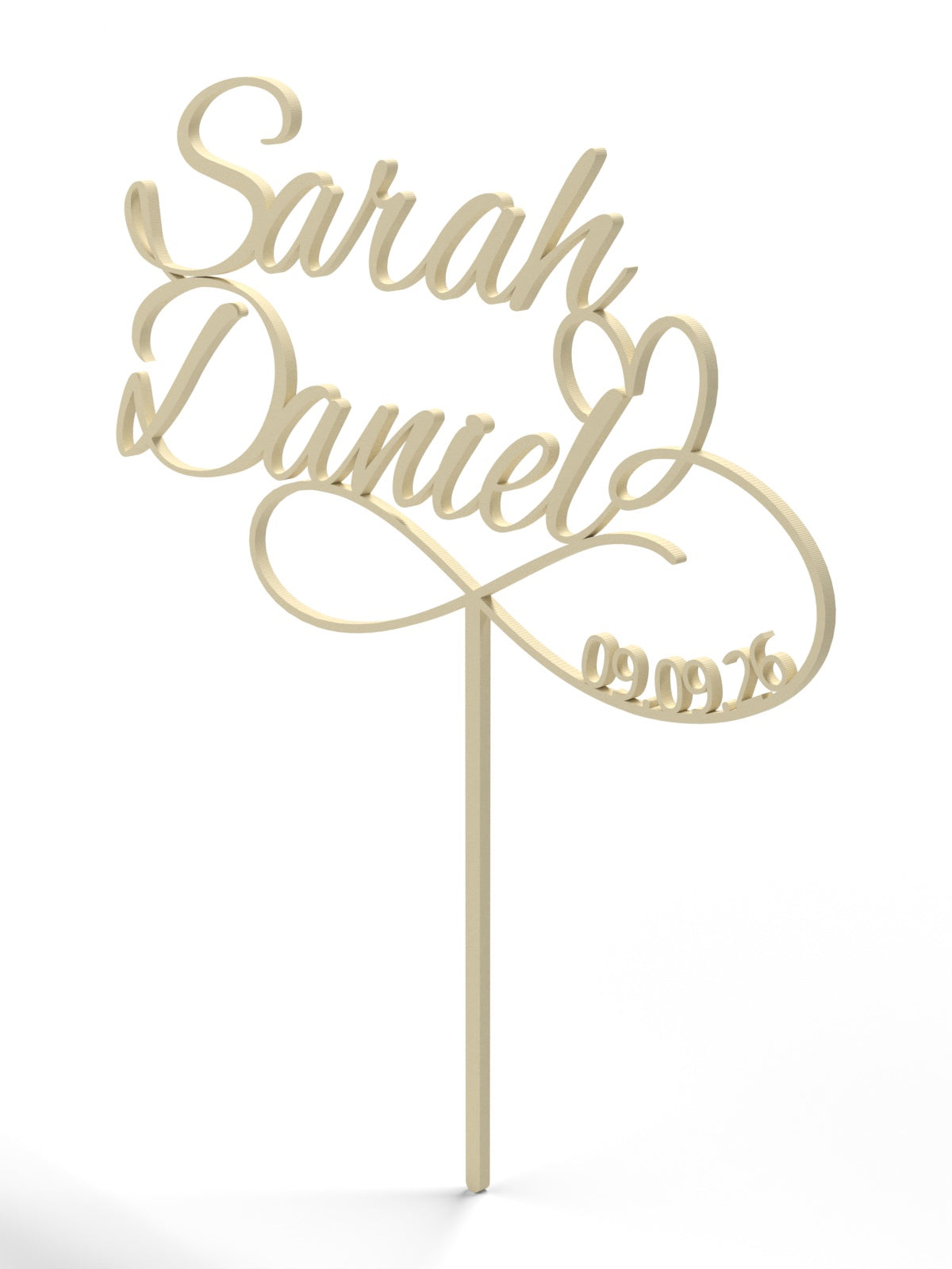 Hochzeit Cake Topper "Unendlichkeitszeichen mit Datum" Personalisiert - Happy Bumblebee