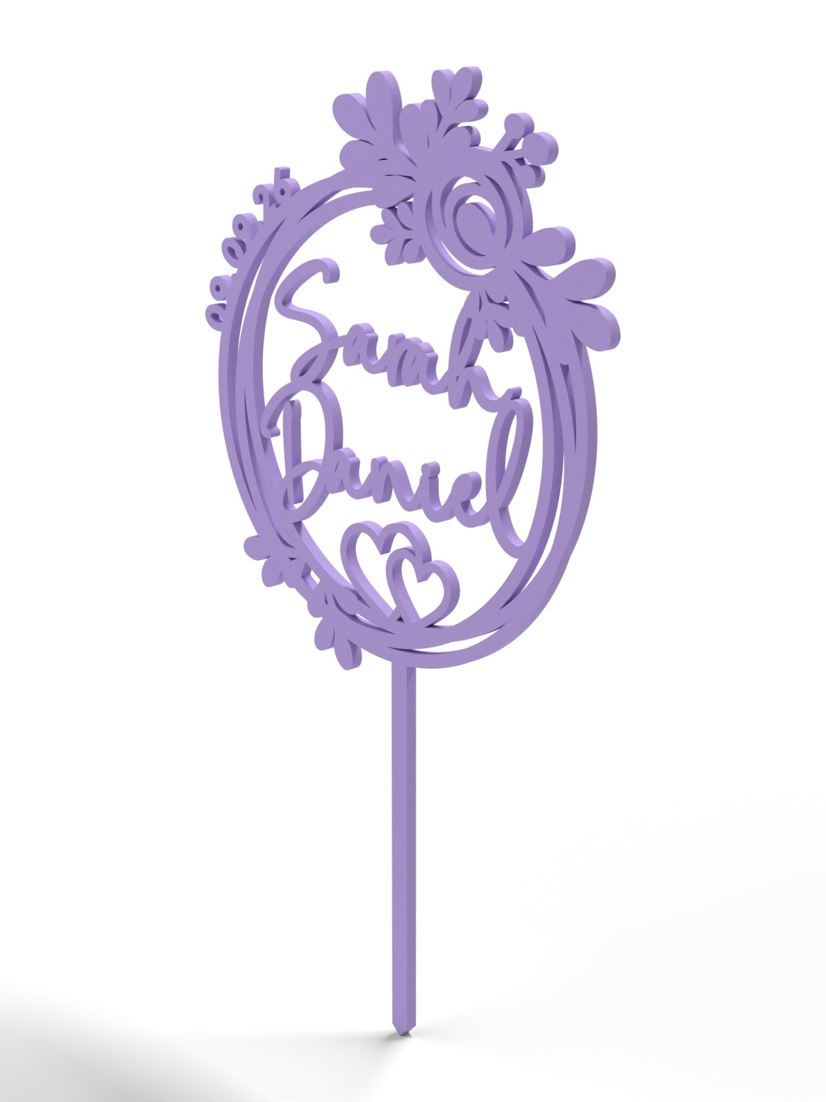 Hochzeit Cake Topper "Blütenkranz mit Herz" Personalisiert - Happy Bumblebee