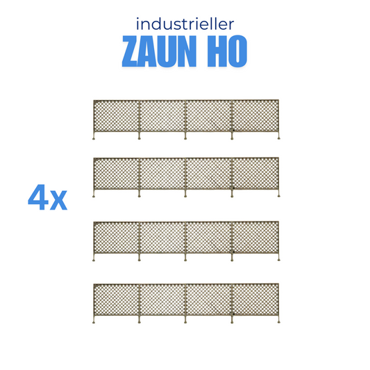 4x Industrieller Zaun im Maßstab H0 - Hochwertige Details für Ihre Modelleisenba