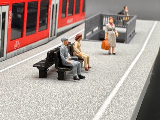 H0 Sitzbank 1:87  2 Stück Bahnsteig Sitze Haltestellen Sitze