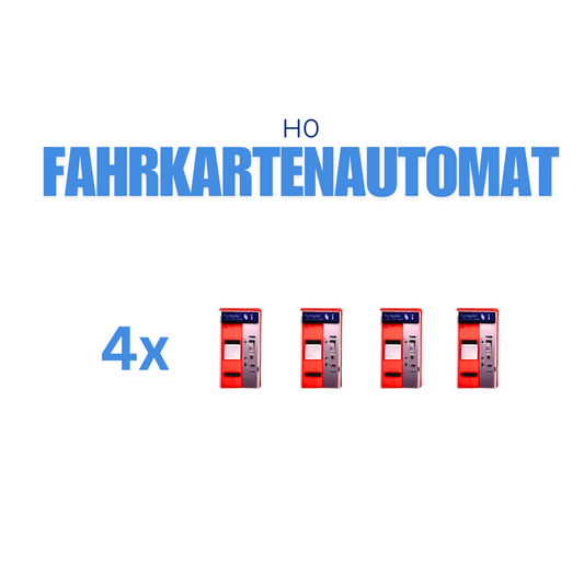 H0 4x Fahrkartenautomat Fahrkarten Automat inkl. Decals