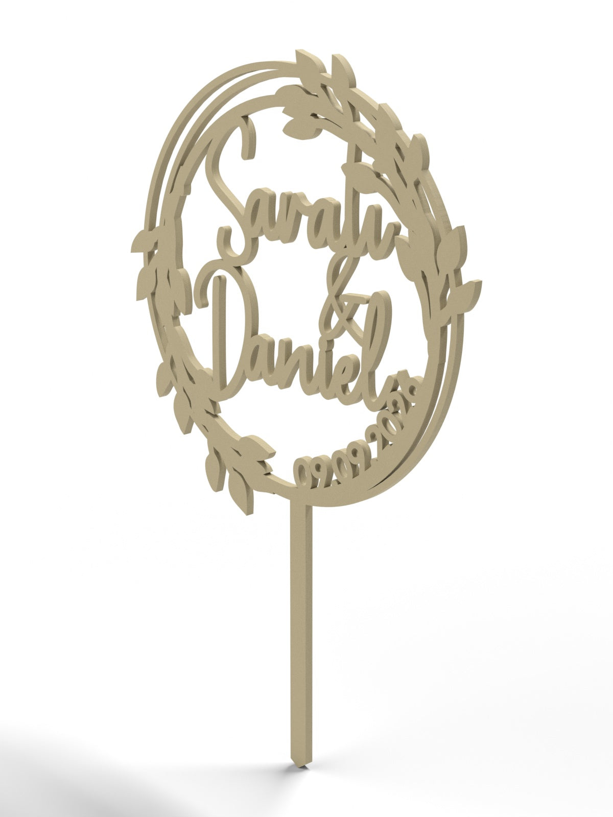 Hochzeit Cake Topper "Lorbeerkranz" Personalisiert - Happy Bumblebee