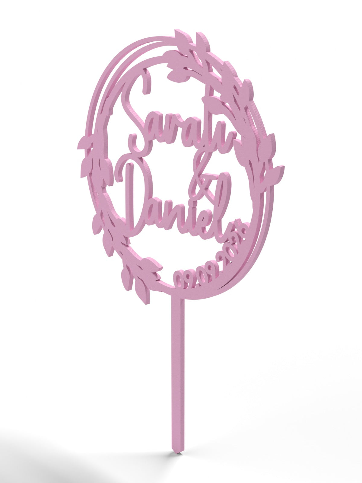 Hochzeit Cake Topper "Lorbeerkranz" Personalisiert - Happy Bumblebee