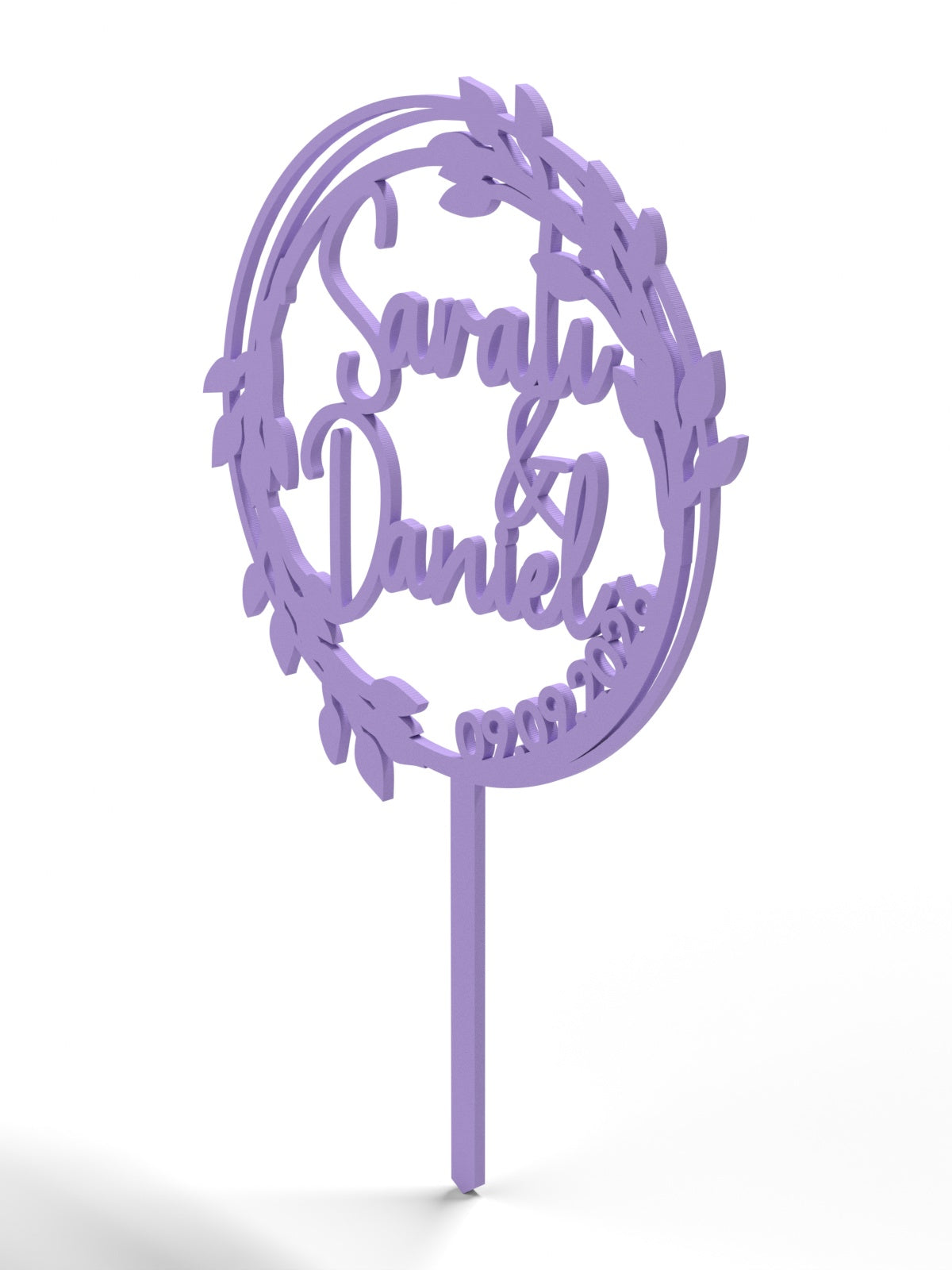 Hochzeit Cake Topper "Lorbeerkranz" Personalisiert - Happy Bumblebee