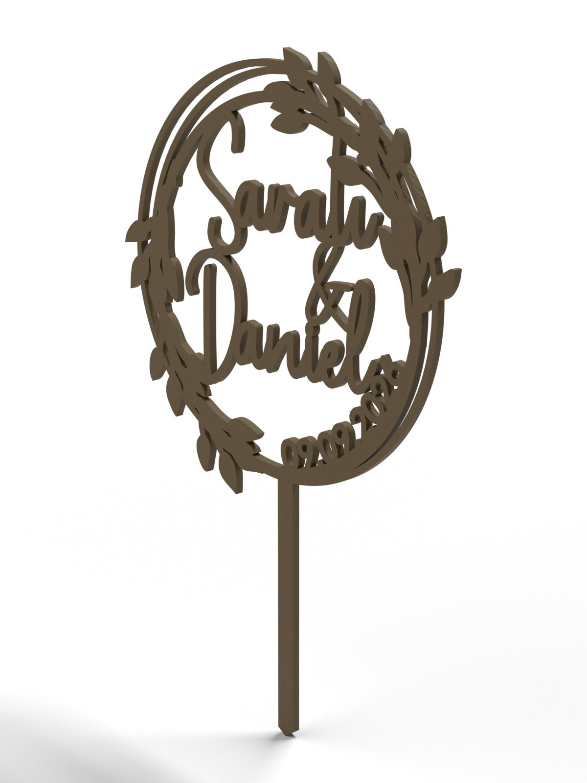 Hochzeit Cake Topper "Lorbeerkranz" Personalisiert - Happy Bumblebee