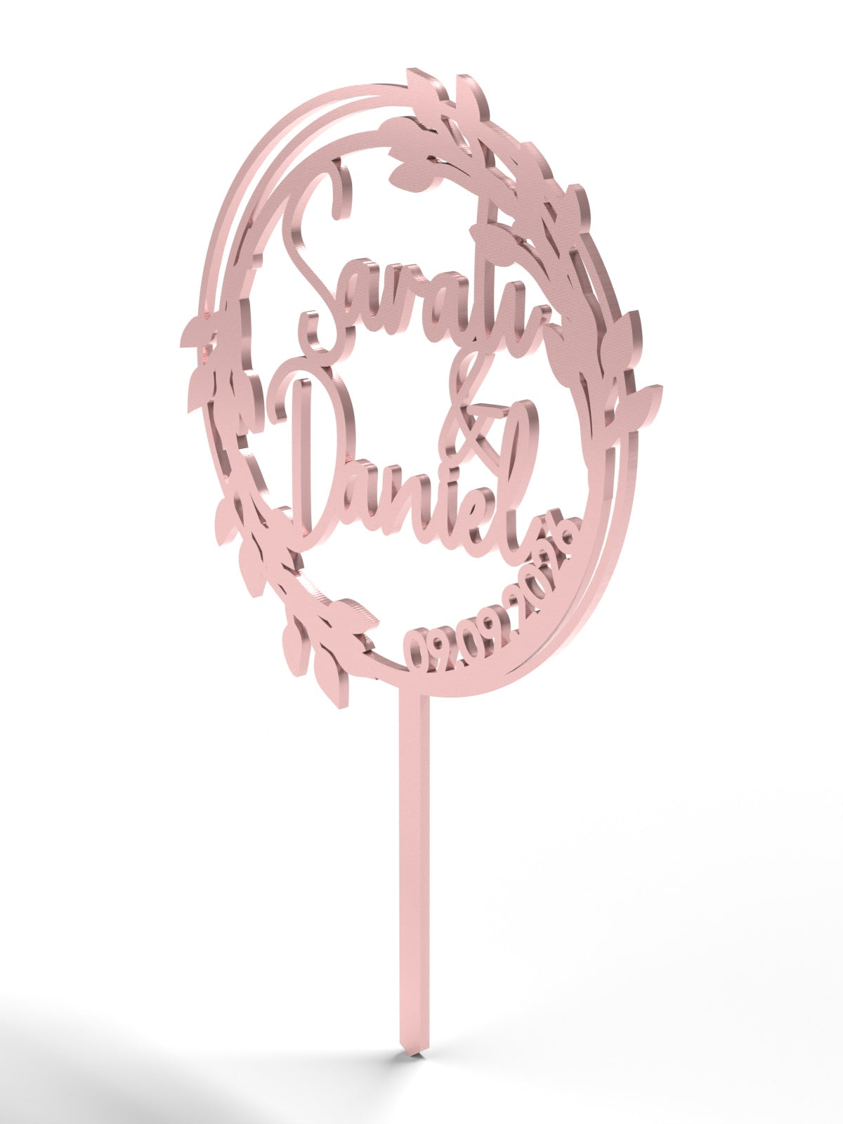 Hochzeit Cake Topper "Lorbeerkranz" Personalisiert - Happy Bumblebee