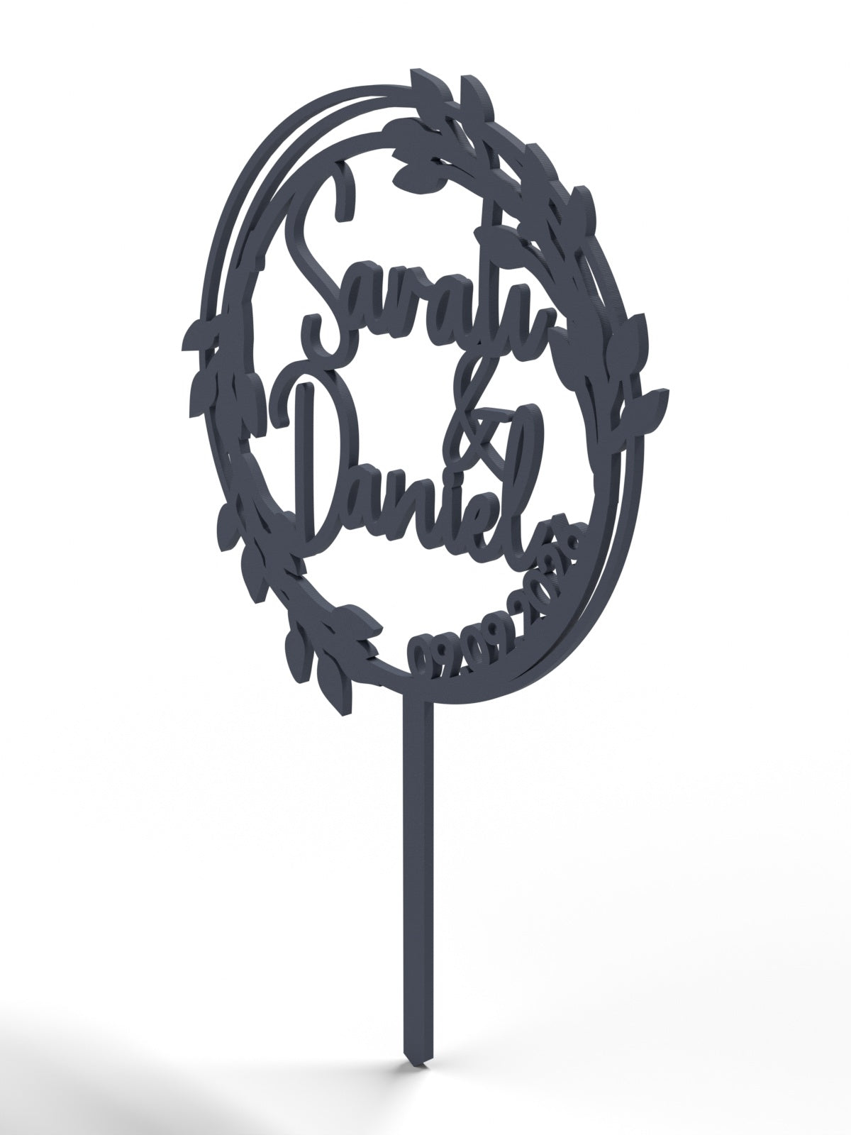 Hochzeit Cake Topper "Lorbeerkranz" Personalisiert - Happy Bumblebee