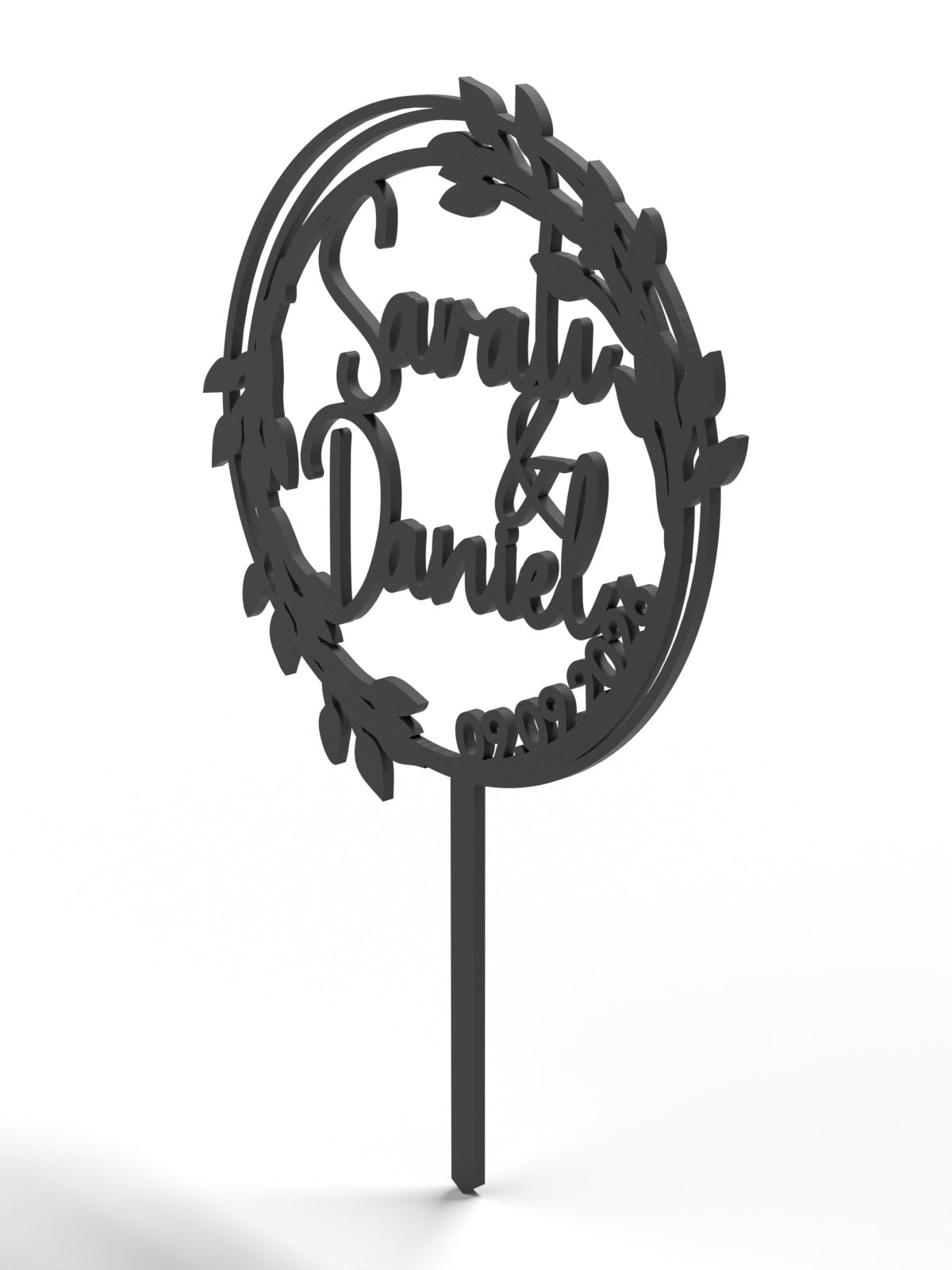Hochzeit Cake Topper "Lorbeerkranz" Personalisiert - Happy Bumblebee